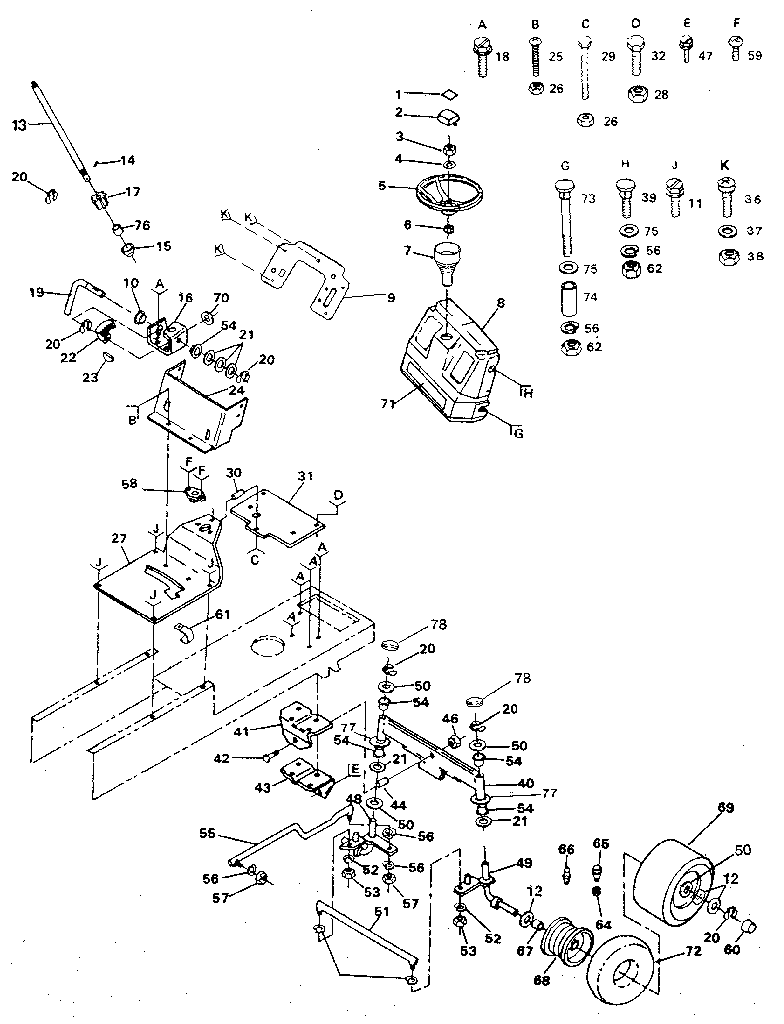 Craftsman 917254660 steering assembly diagram