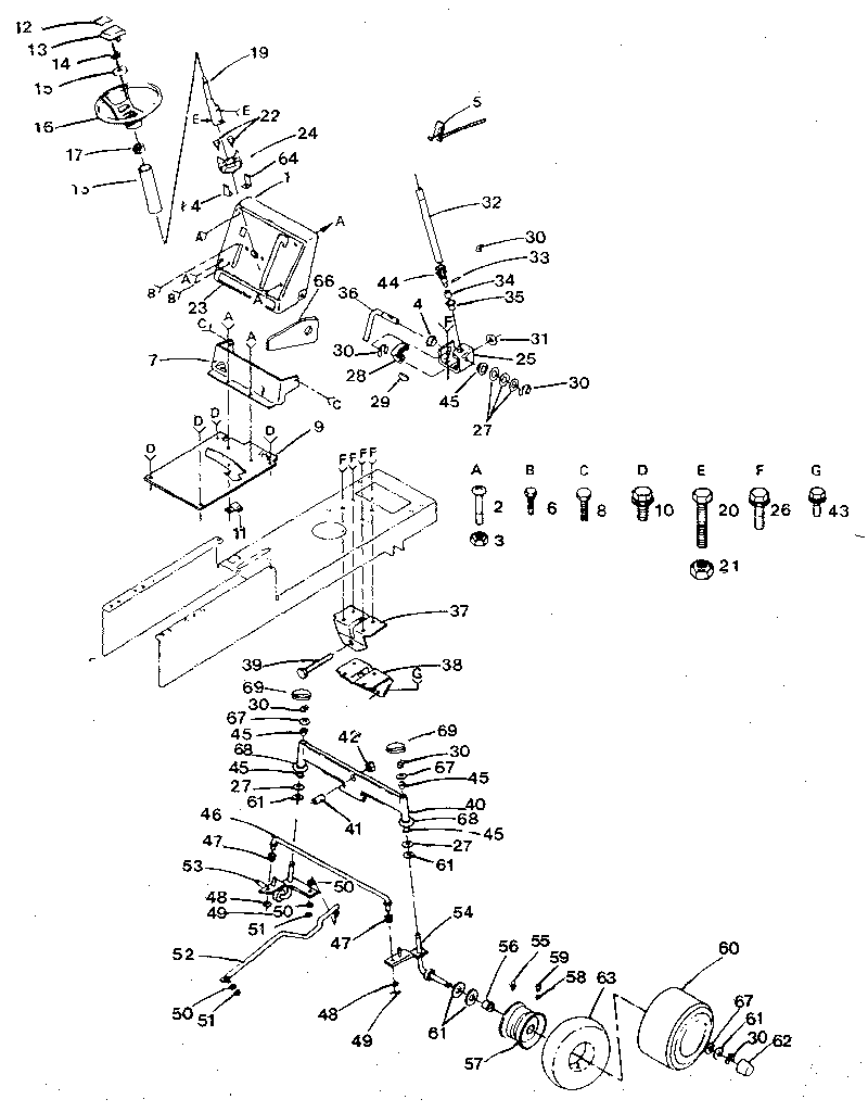 Craftsman 917254641 steering and front axle diagram