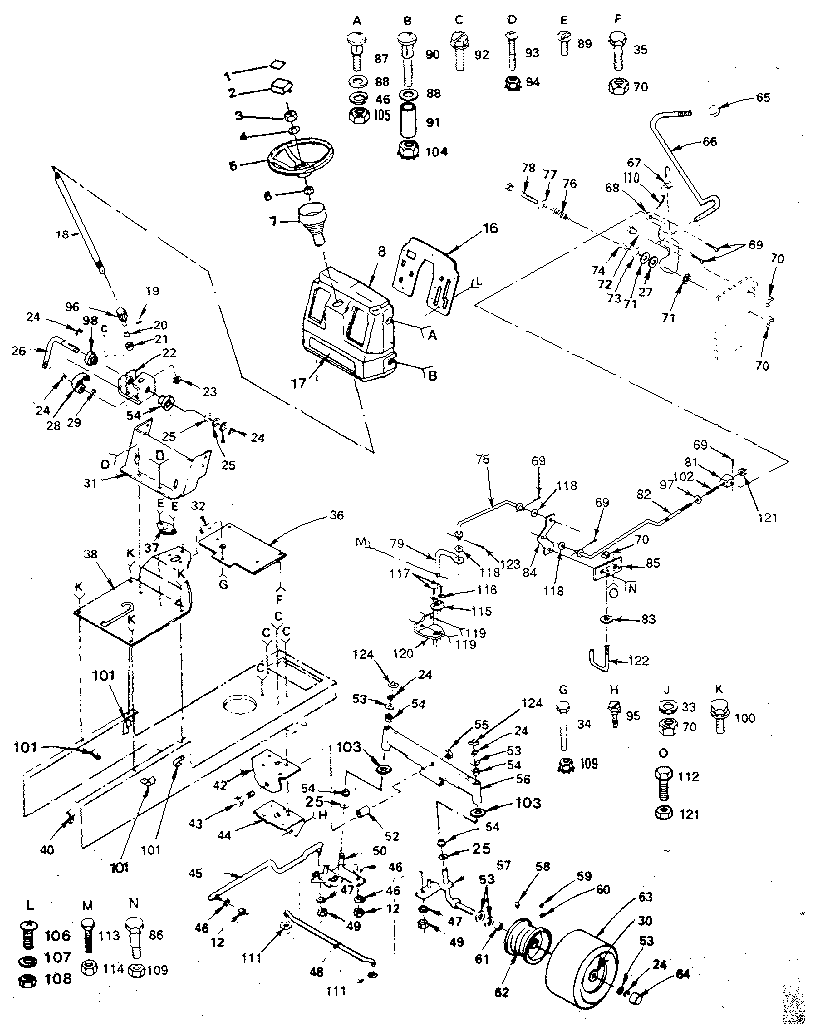 Craftsman 917254760 steering assembly diagram