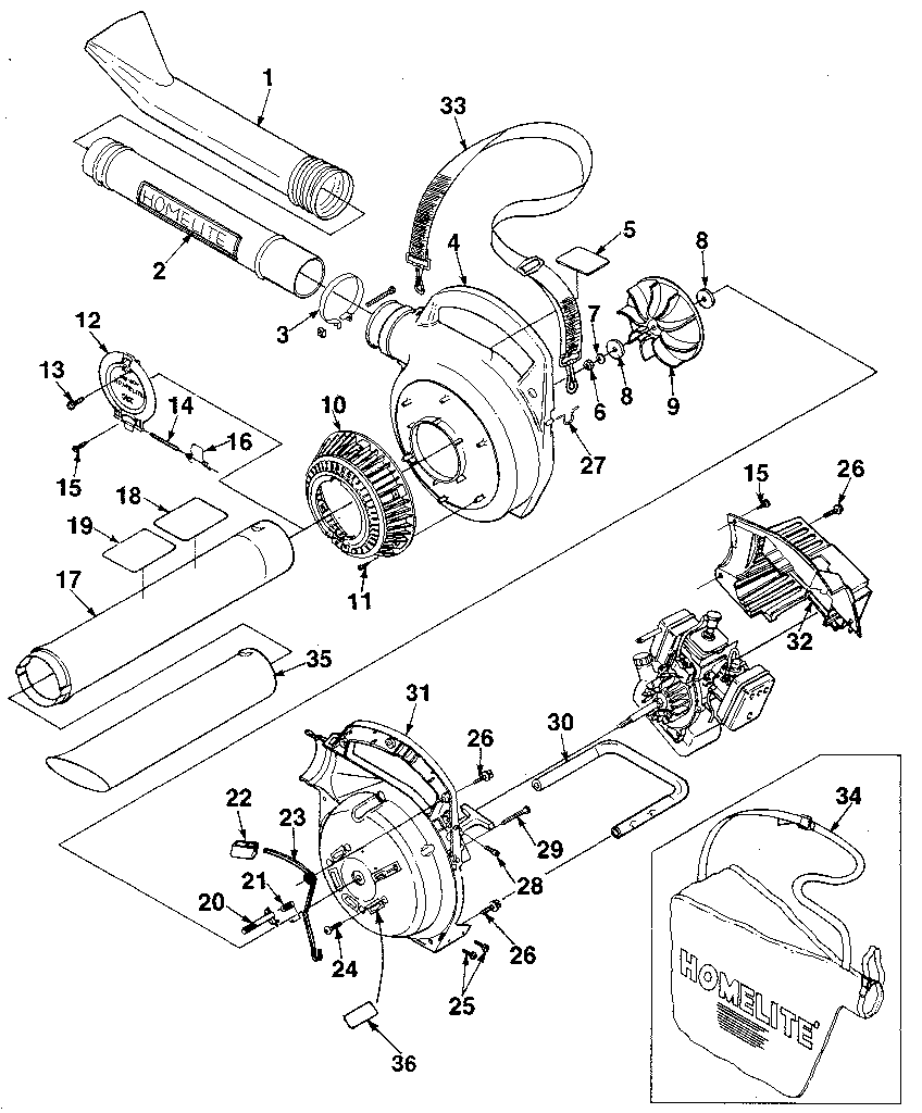 Homelite UT-08009 figure 1 diagram