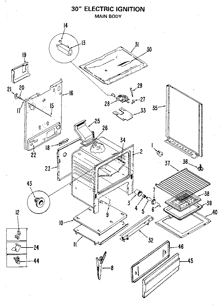 GE JGBP24GEJ2 main body diagram