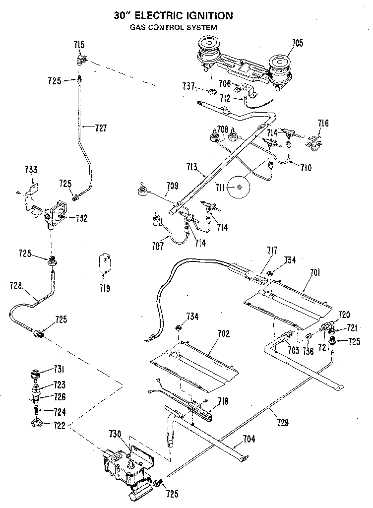 GE JGBP24GEJ2 burner assembly diagram
