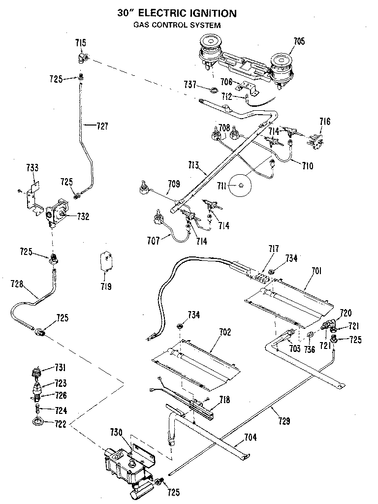GE JGBP26GEJ8 burner assembly diagram