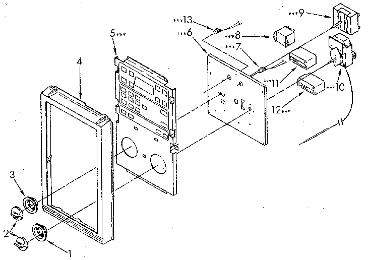 Kenmore 6654438910 control section diagram