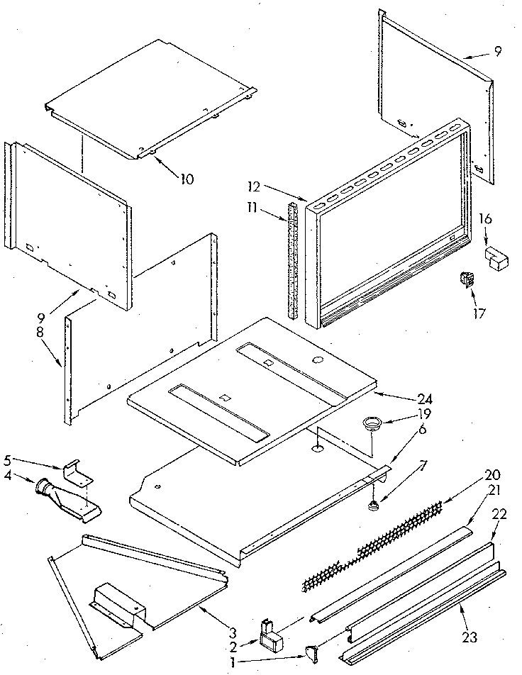 Kenmore 6654438910 lower electric oven cabinet and air flow diagram