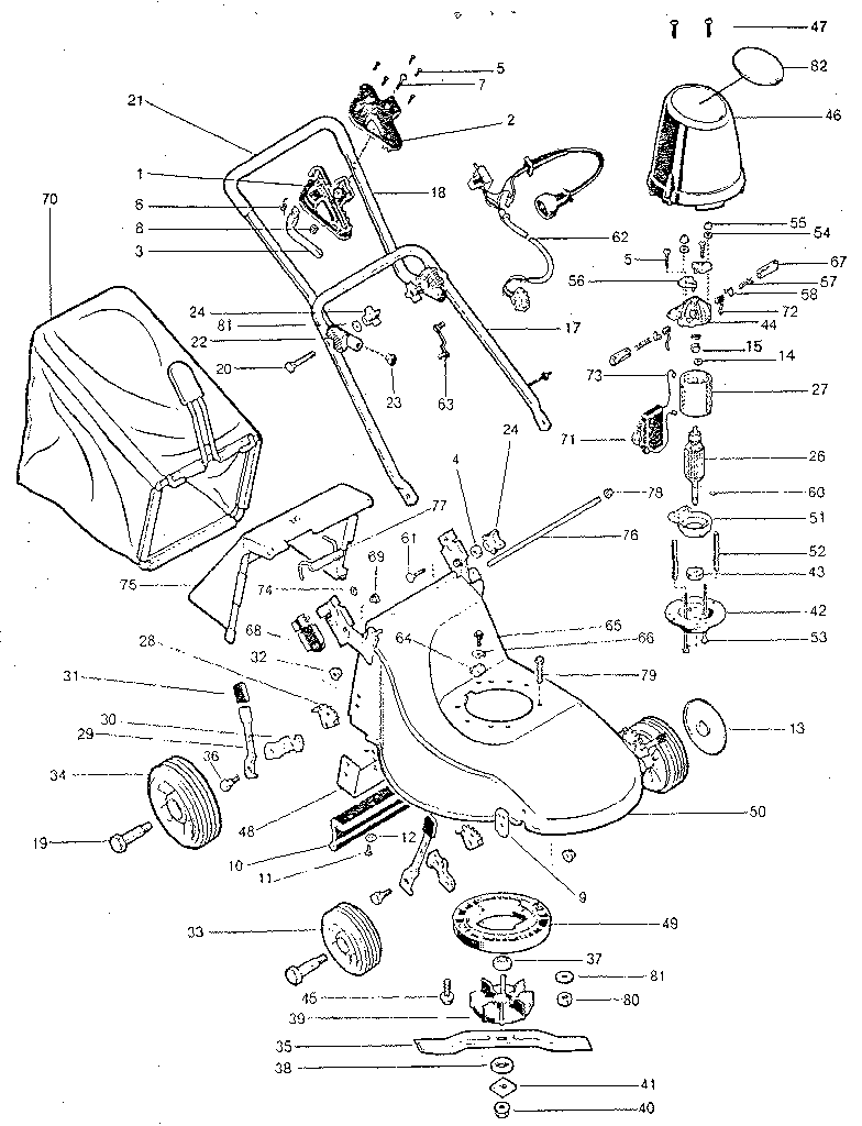Black & Decker LM1900 replacement parts diagram