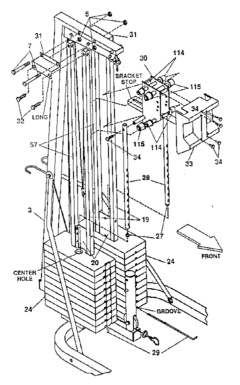 DP 15-7060 weight tube plug assembly diagram