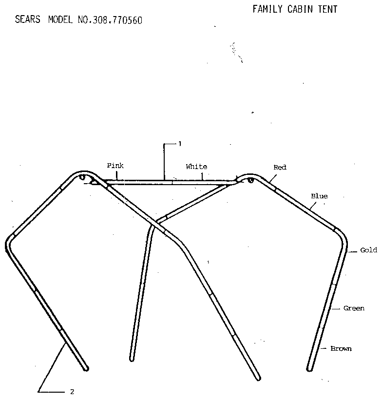 Sears 308770560 family cabin tent diagram