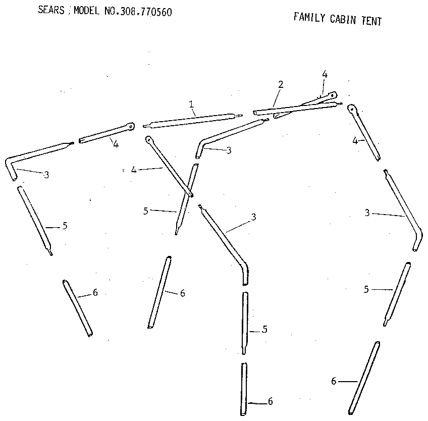 Sears 308770560 family cabin tent diagram