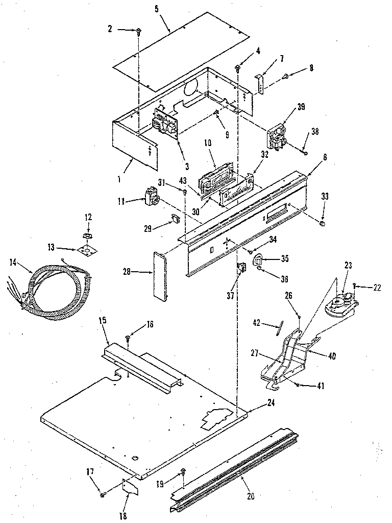 Kenmore 2784288813 control panel section diagram
