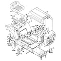 Jacobsen LT12 cowlings, rear fender and seat assembly diagram