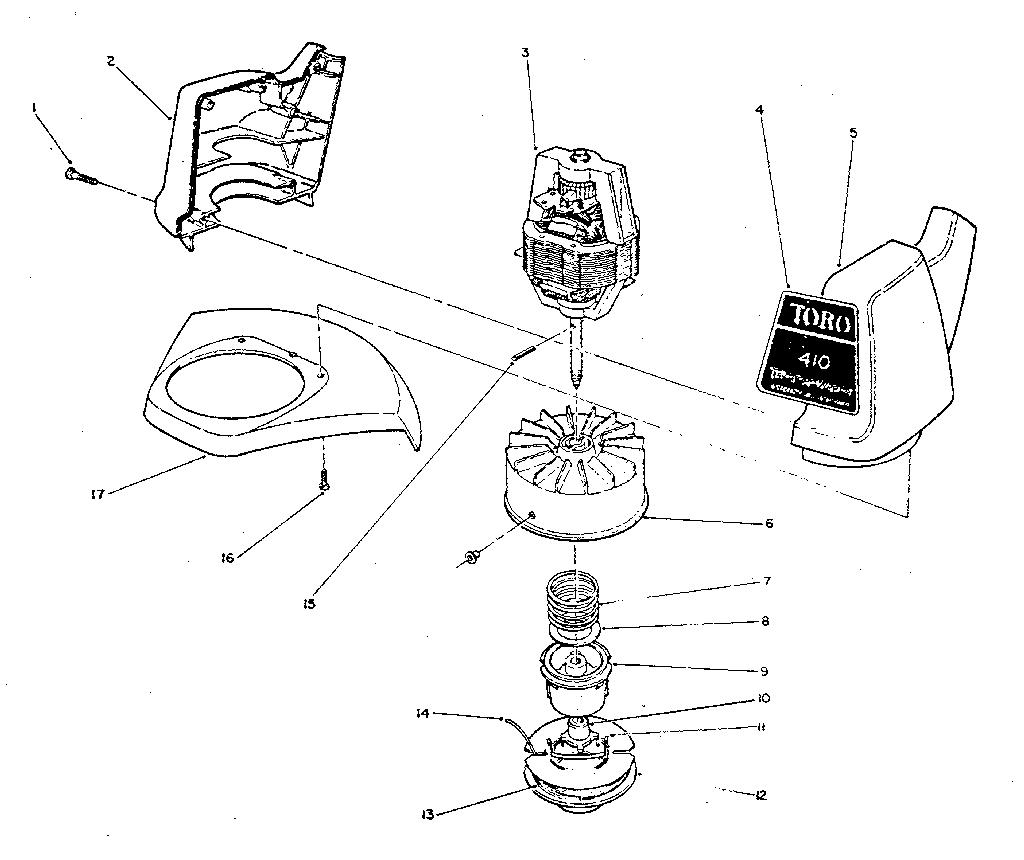 Toro 1410 housing assembly diagram