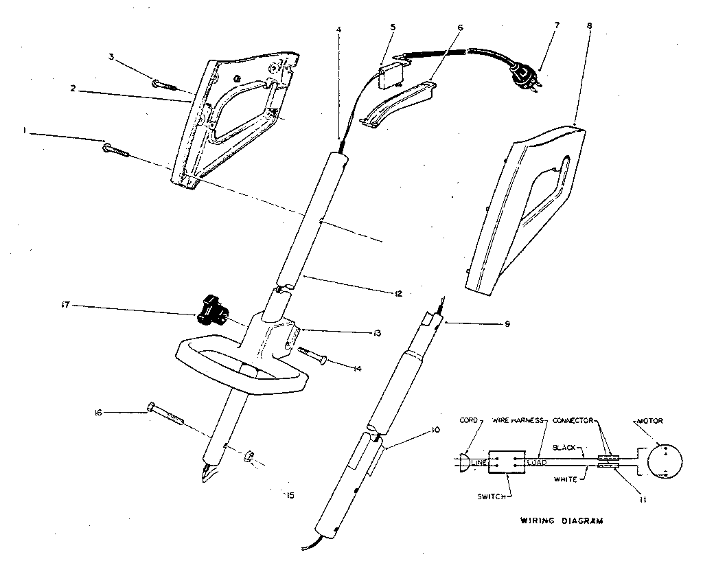 Toro 1410 handle assembly diagram