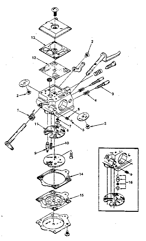 Homelite SUPER 2-UT10653 carburetor hdc-65 a-94649-a (walbro) diagram
