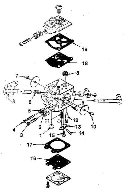 Homelite 240-HG carburetor a-95636-a (walbro #wt-6) diagram