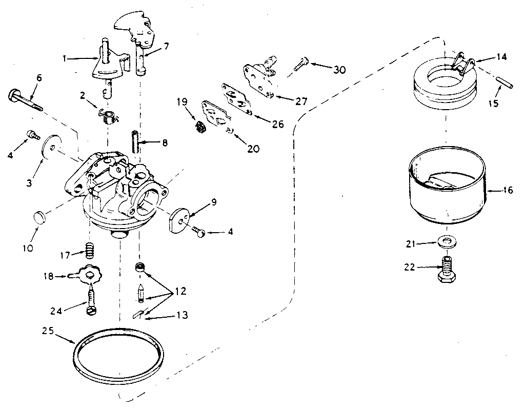 Craftsman 217586612 carburetor assembly & parts list diagram