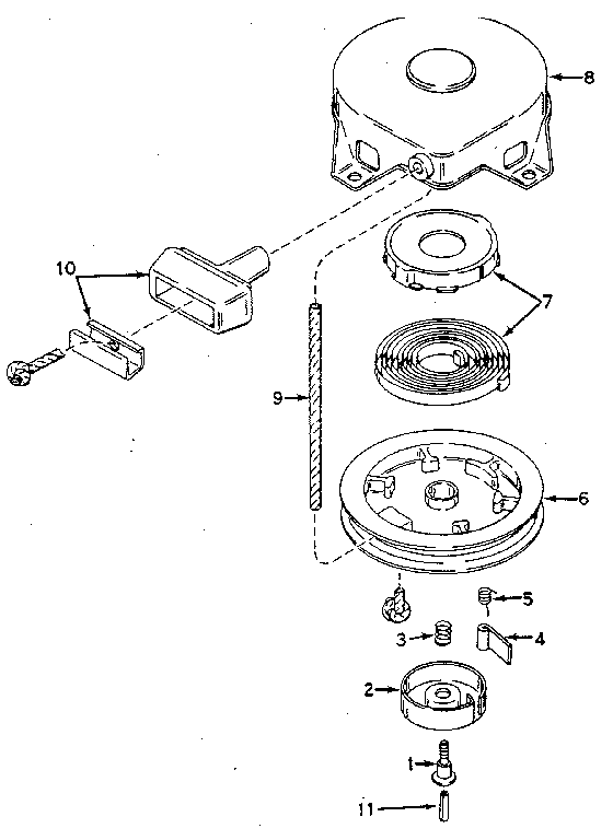 Craftsman 217586612 rewind starter assem. 590420 diagram
