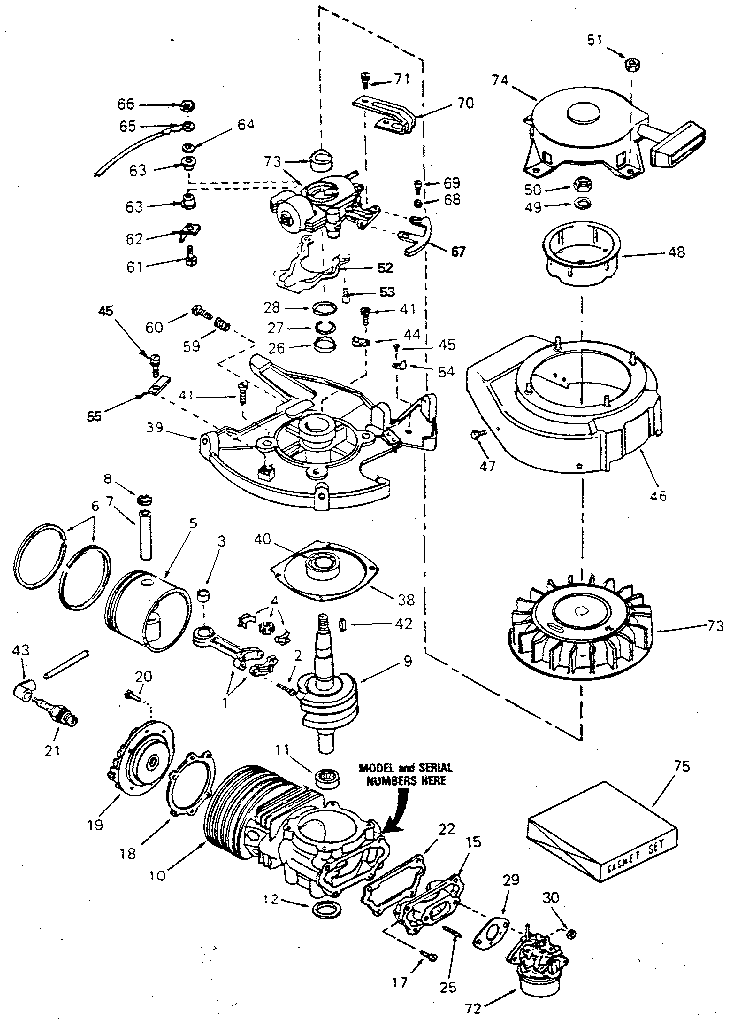 Craftsman 217586613 engine assembly diagram