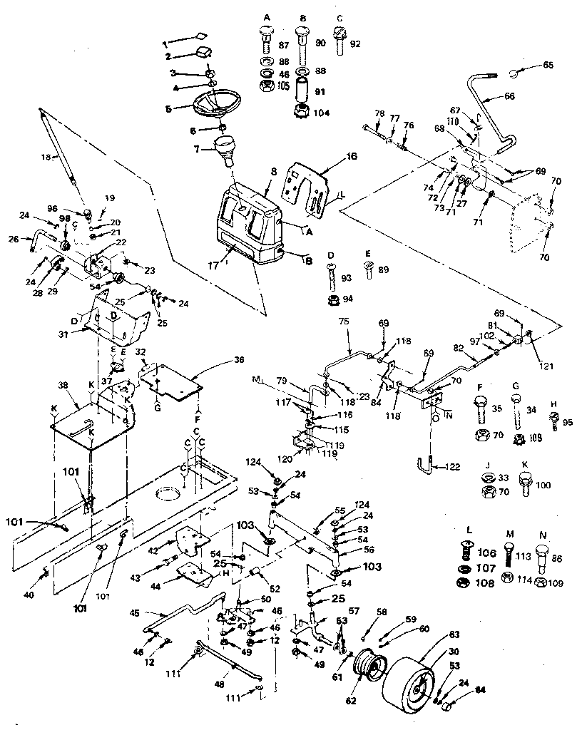 Craftsman 917254680 steering assembly diagram