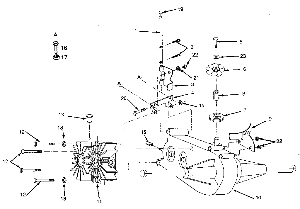Craftsman 917254680 transaxle and pump assembly diagram