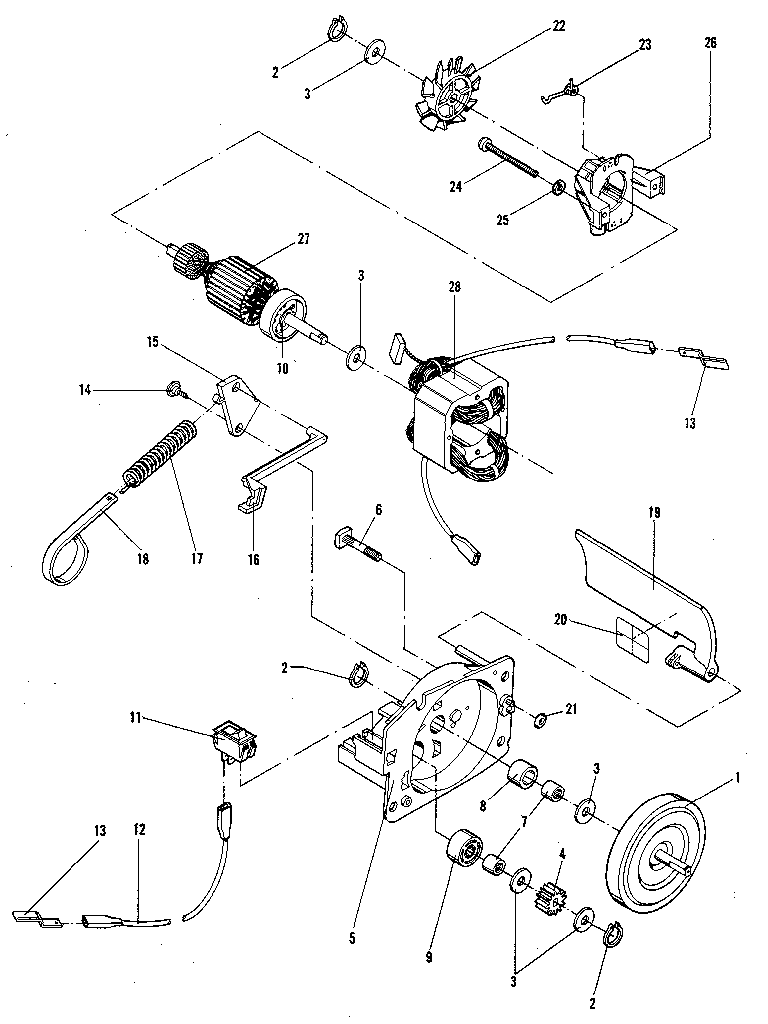 McCulloch ELECTRAMAC 16ES 11400102-08 figure 2 - motor assembly diagram