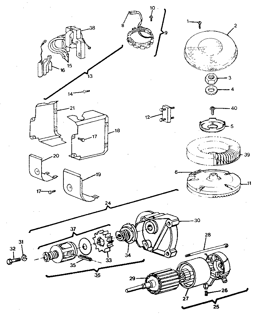 Craftsman 917254721 alternator and starter motor group diagram