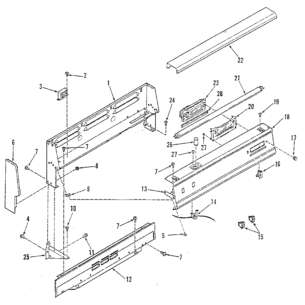Kenmore 9117388812 backguard section diagram