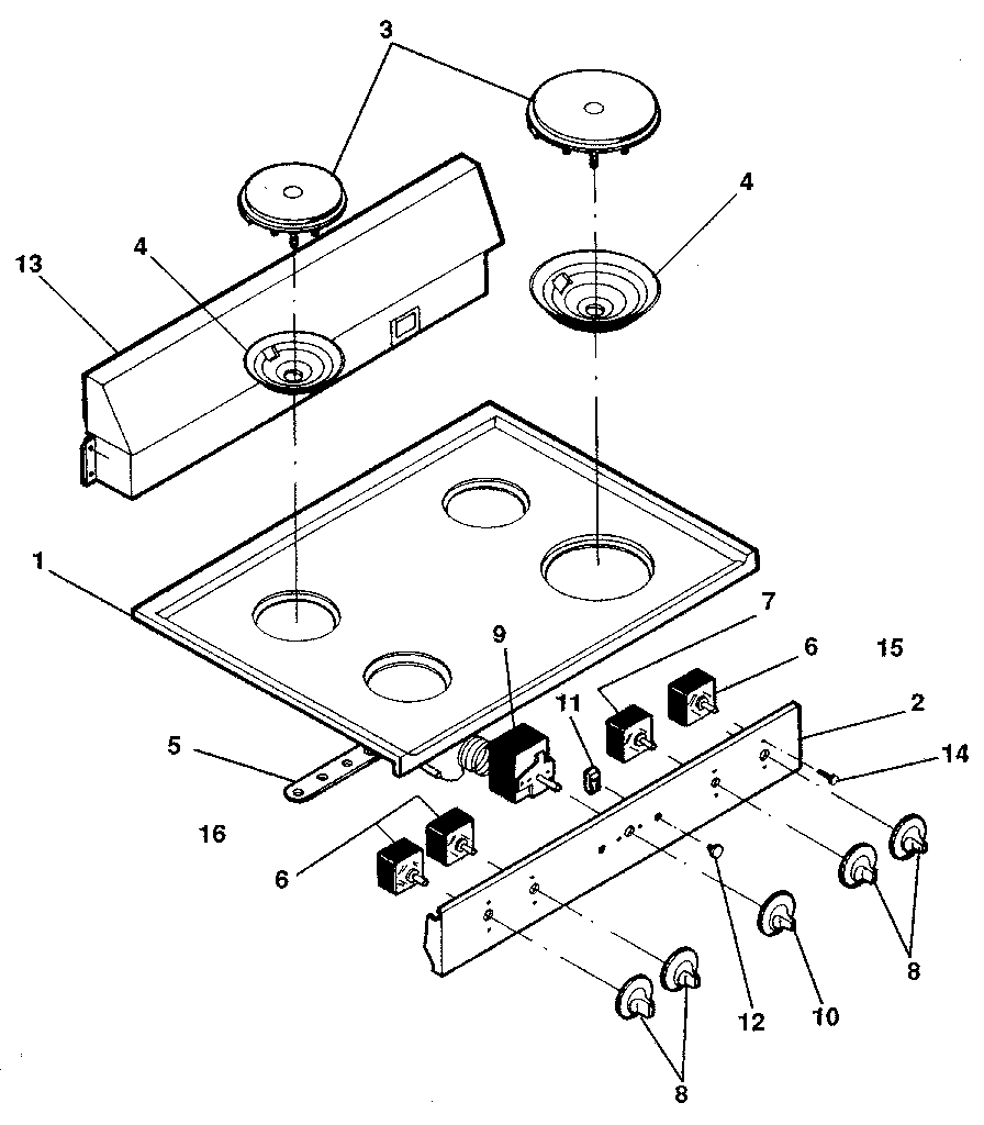 Kenmore 1199028811 main top diagram