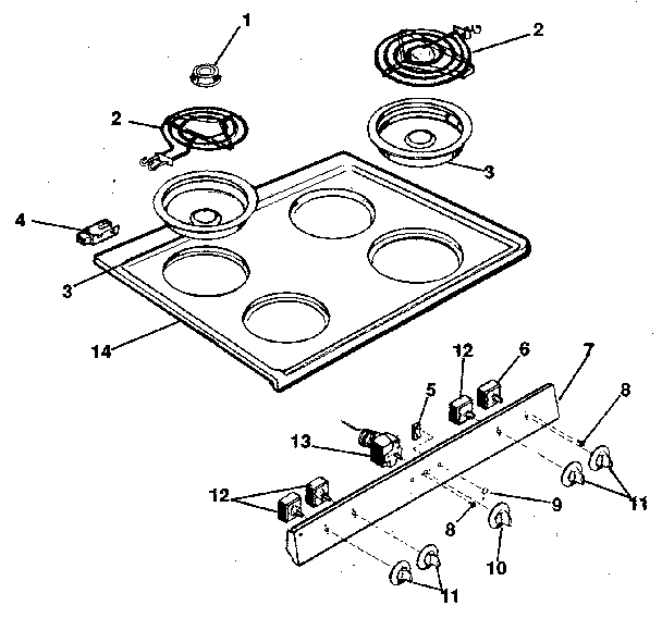 Kenmore 1199738991 cooktop diagram