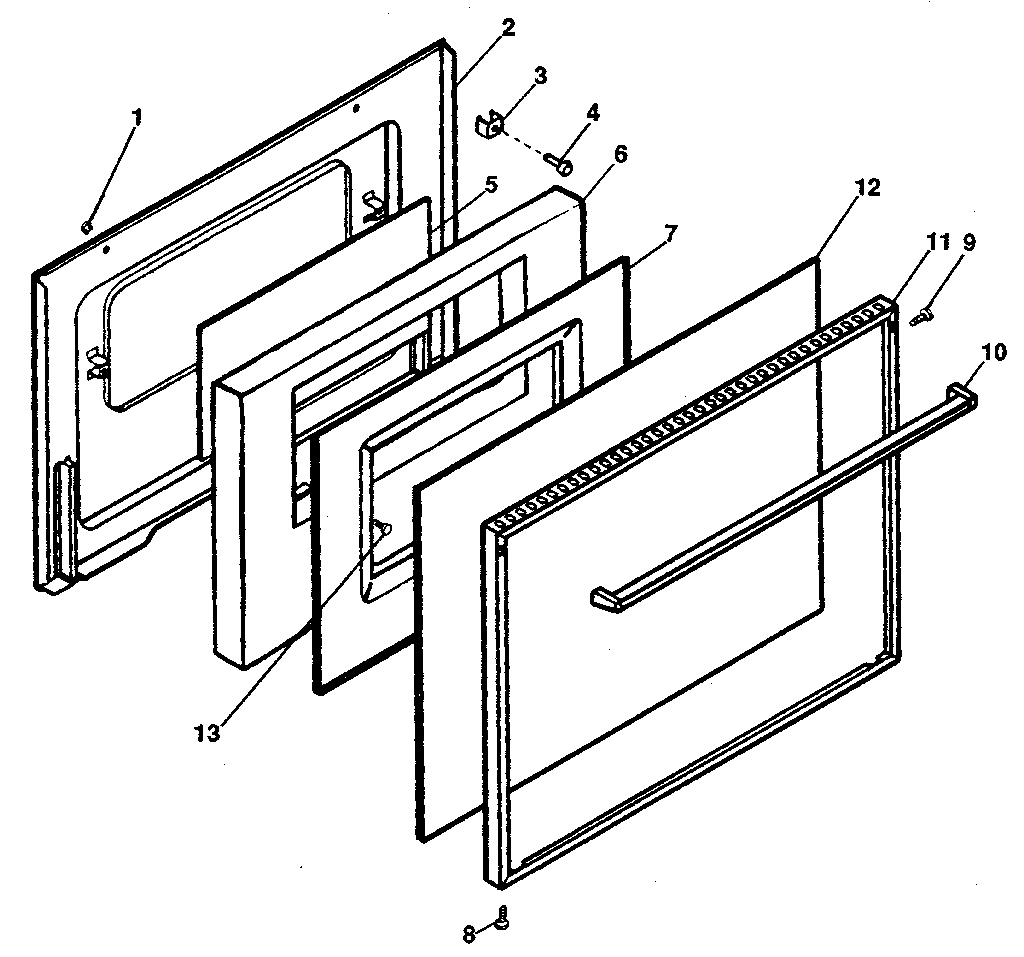 Kenmore 1199738991 oven door diagram