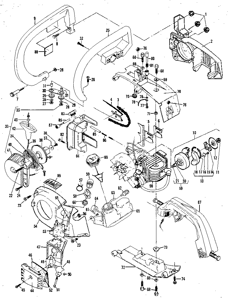 McCulloch WILDCAT 11600160-03 figure 1 - general assembly diagram