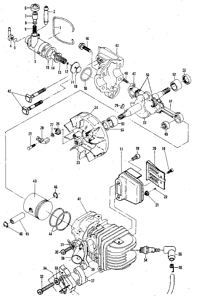 McCulloch WILDCAT 11600160-03 figure 2 - powerhead assembly diagram