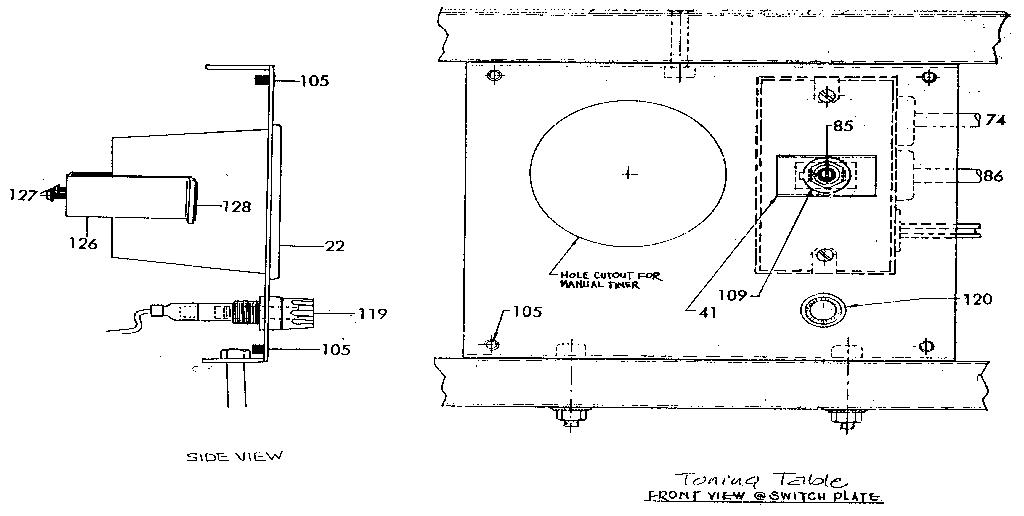 Lifestyler 614299091 timer/switch plate diagram