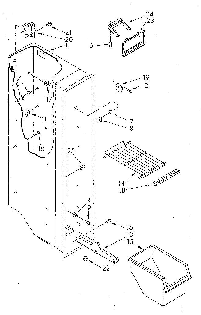 Kenmore 1068552610 freezer liner diagram
