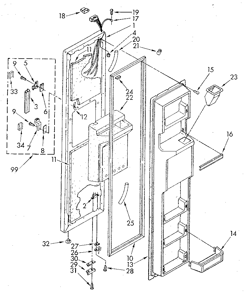 Kenmore 1068552610 freezer door diagram