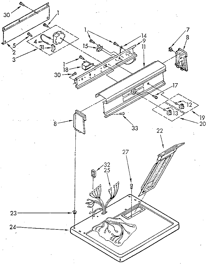 Kenmore 11086566310 top and console diagram