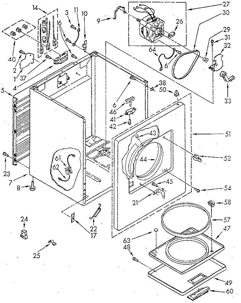 Kenmore 11086566310 cabinet diagram