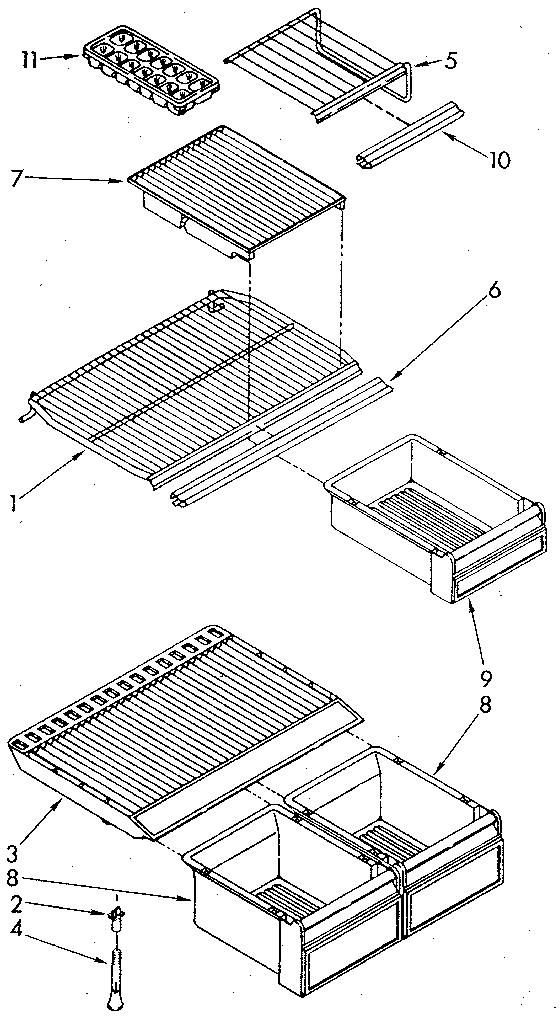 Whirlpool ET18NKXSN04 shelf diagram