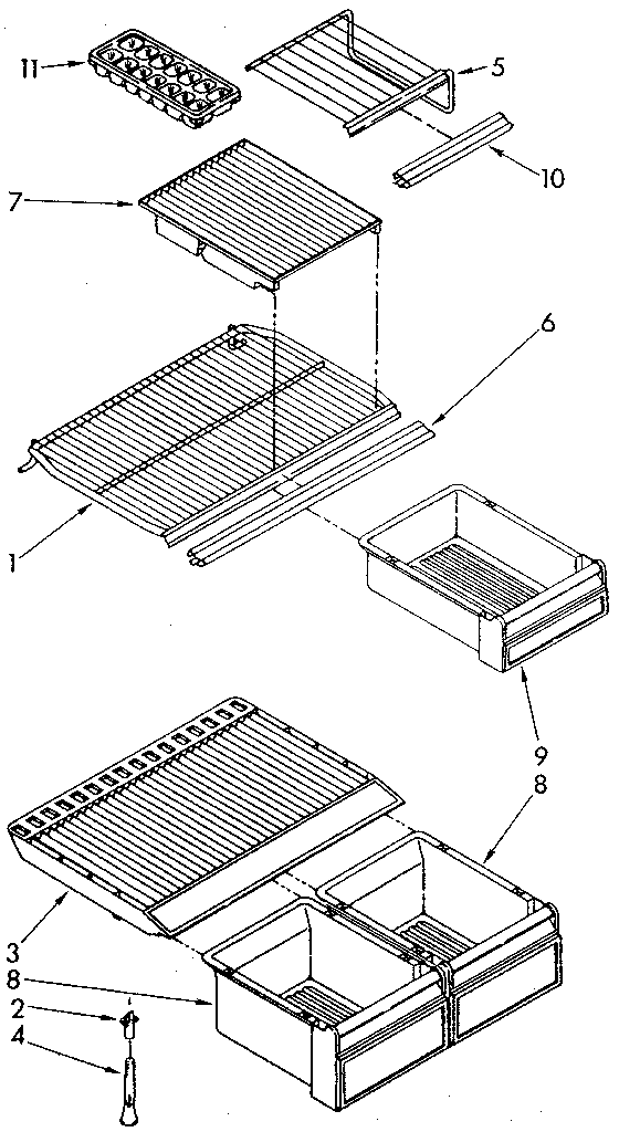 Whirlpool ET18NKXSM05 shelf diagram