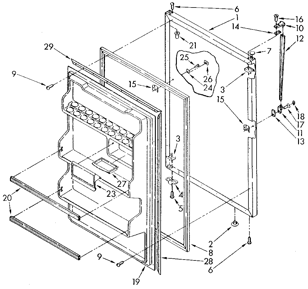 Whirlpool ET18NKXSM05 refrigerator door diagram