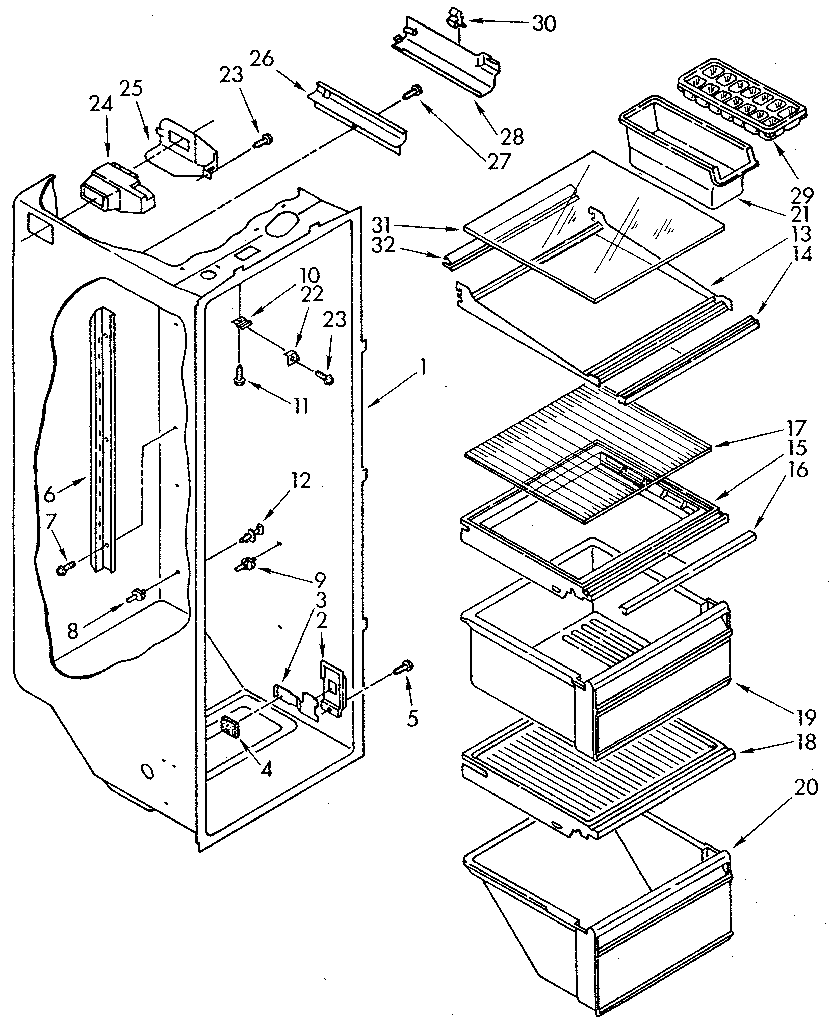Whirlpool ED20PKXSF01 refrigerator liner diagram