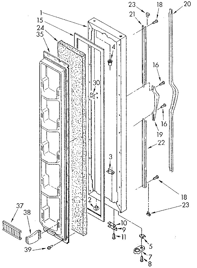 Whirlpool ED20PKXSF01 freezer door diagram