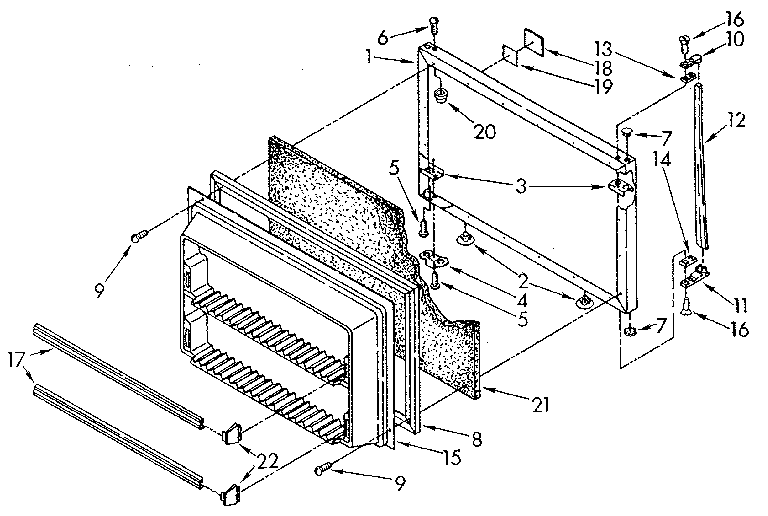 Whirlpool ET20AKXSG03 freezer door diagram