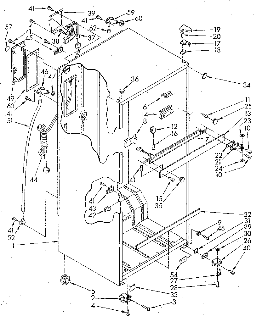 Whirlpool ET16AKXSF02 cabinet diagram