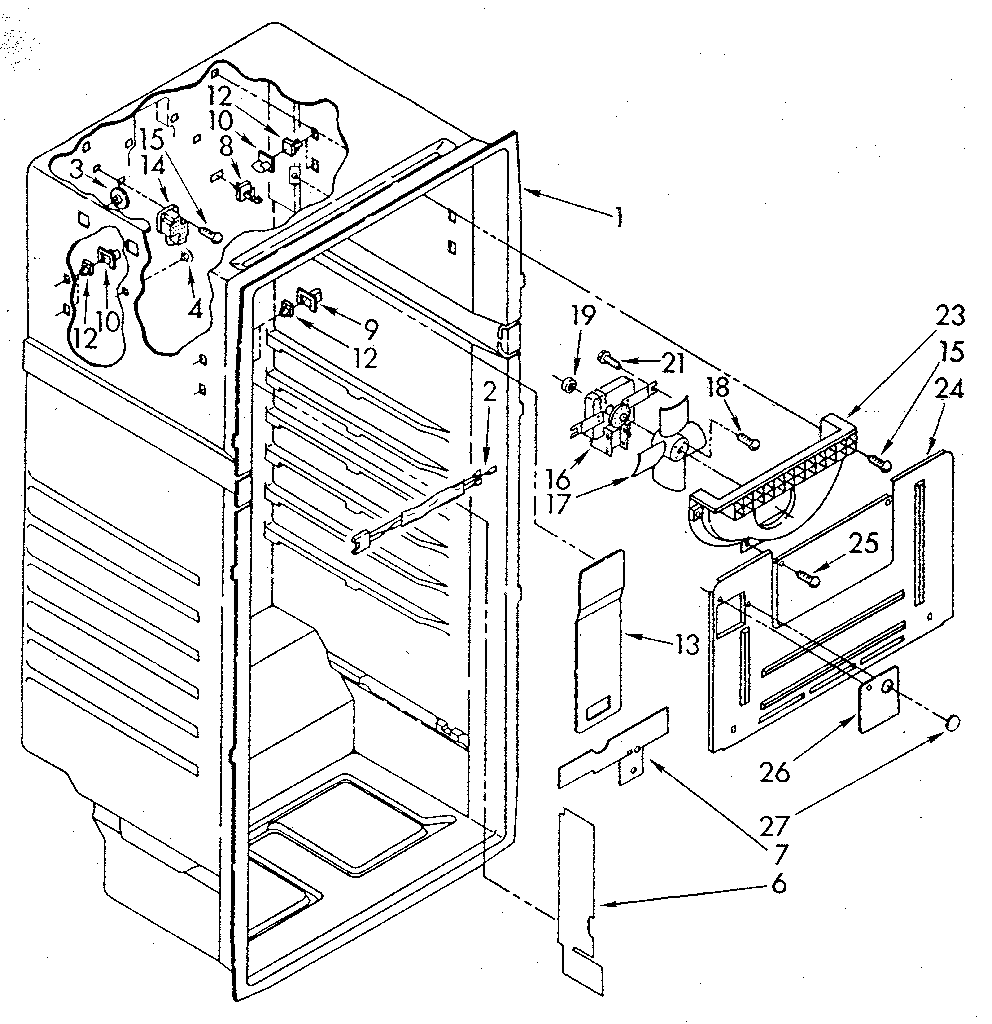 Whirlpool ET16AKXSF02 liner diagram