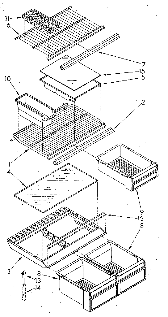 Whirlpool ET16AKXSF02 shelf diagram