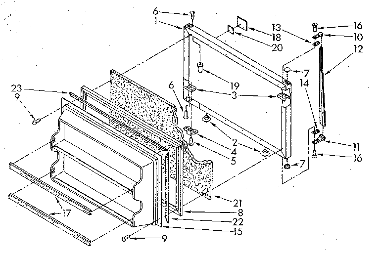 Whirlpool ET16AKXSF02 freezer door diagram