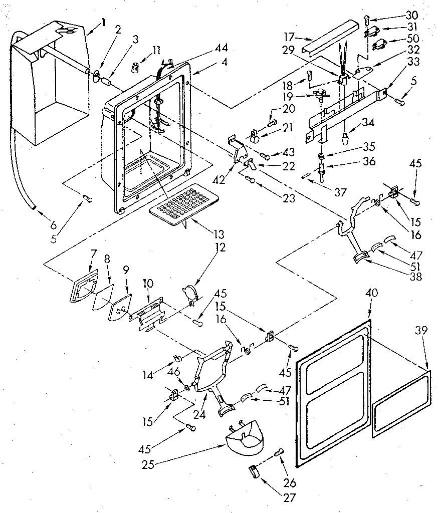 Whirlpool ED25DWXTG01 dispenser front diagram