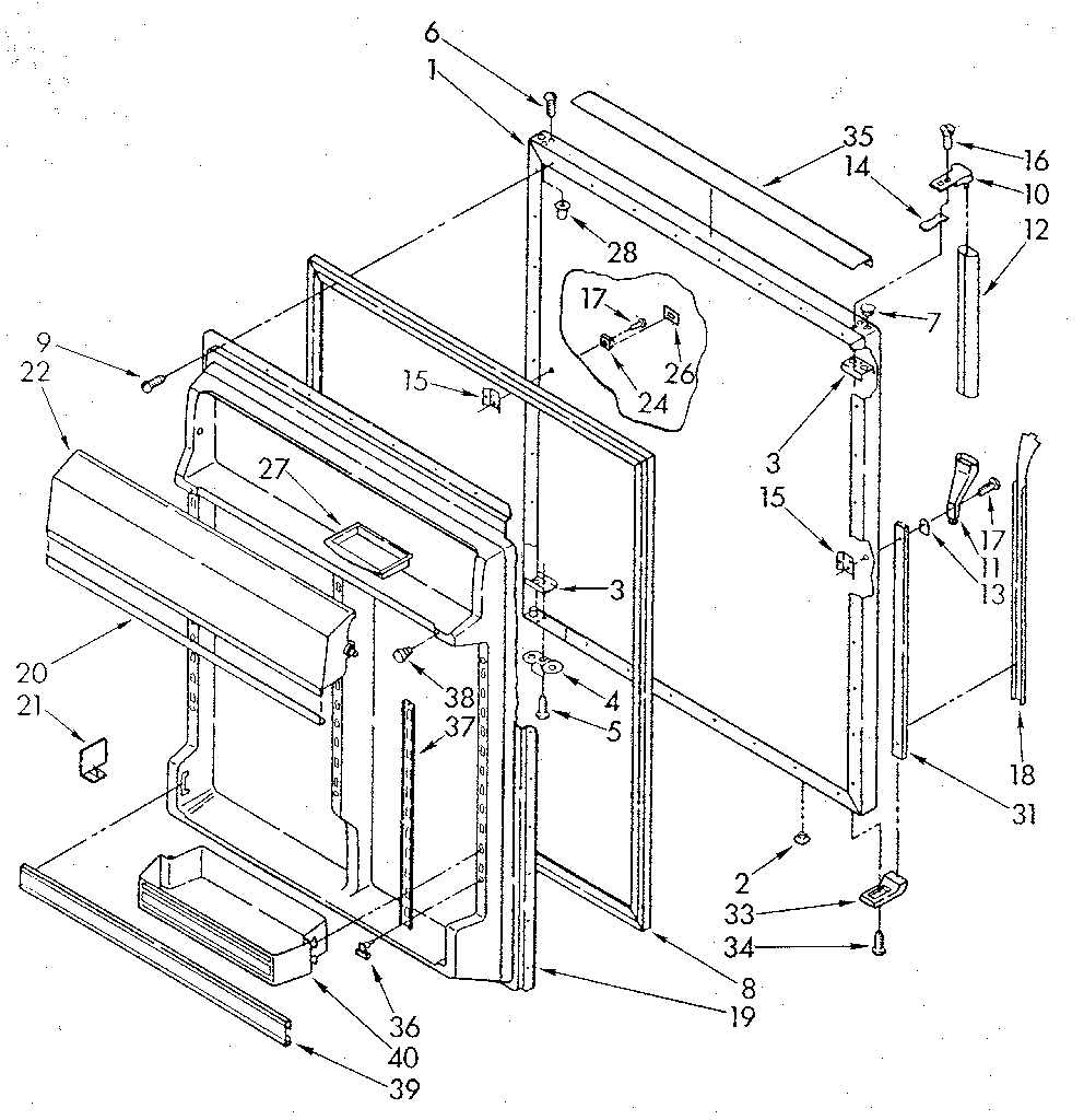 Whirlpool ET20DKXTF02 refrigerator door diagram