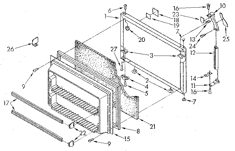 Whirlpool ET20DKXTF02 freezer door diagram